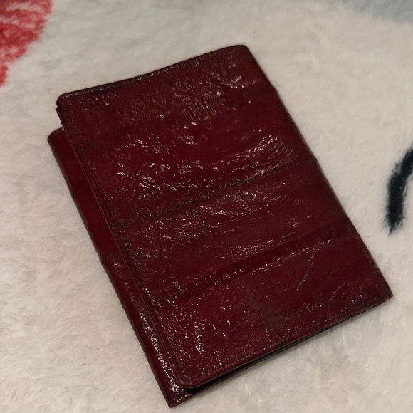 Eel skin leather vintage 3 folds - Picture 11 of 15